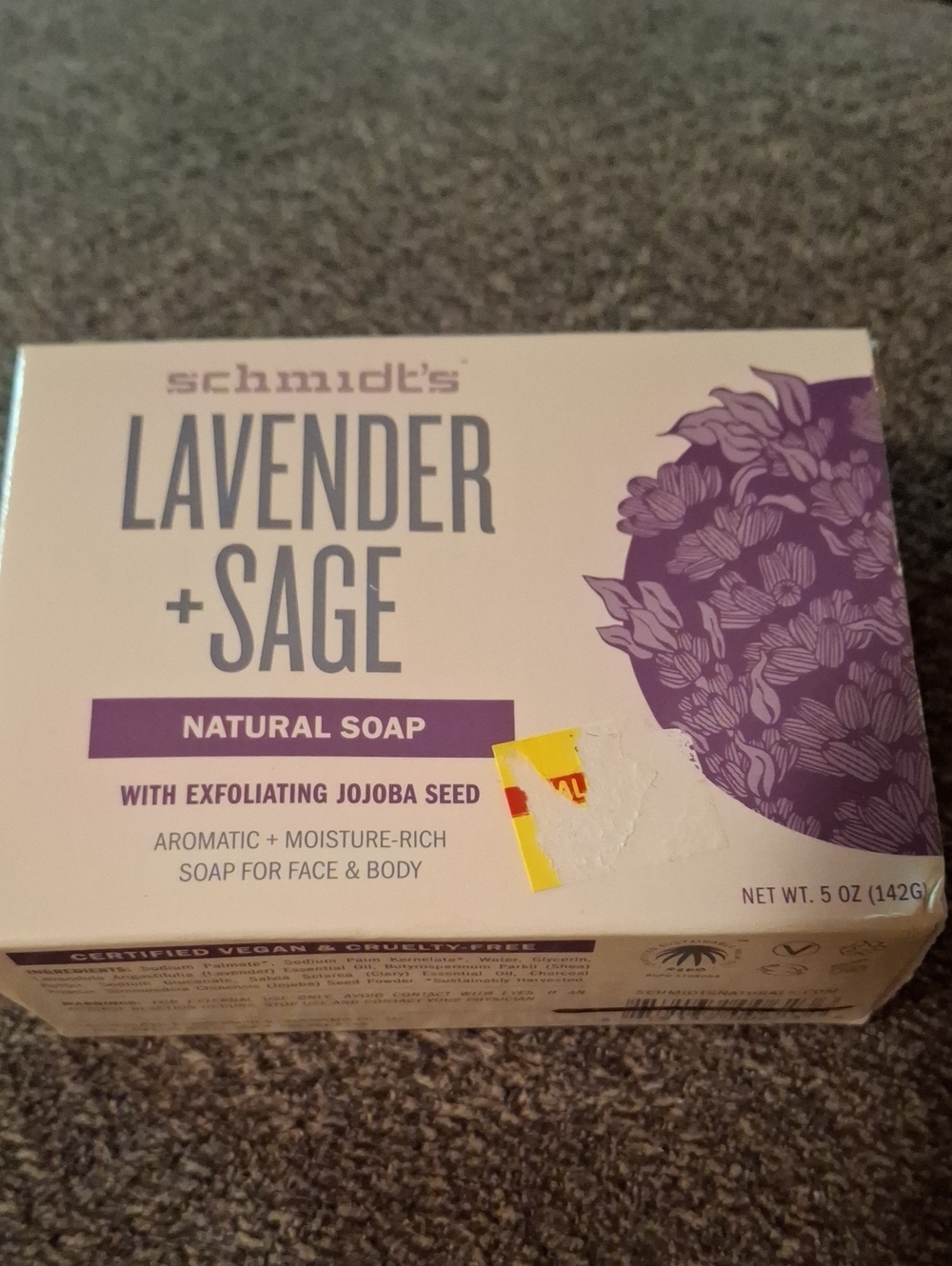 Lavender + Sage Natural Soap With Exfoliating Jojoba Seed